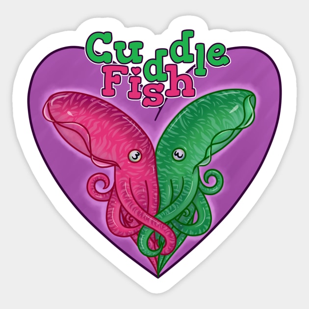 Cuddle Fish Sticker by Todd's Hollow